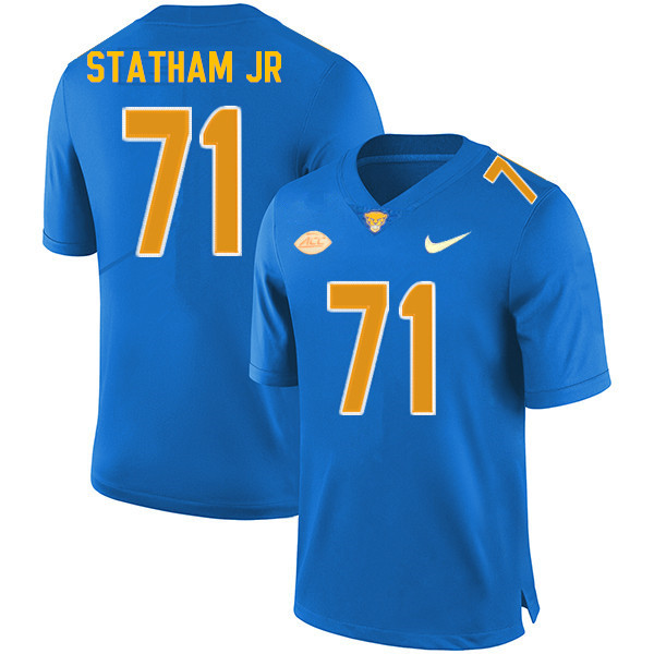 Men #71 Michael Statham Jr. Pitt Panthers College Football Jerseys Sale-Royal